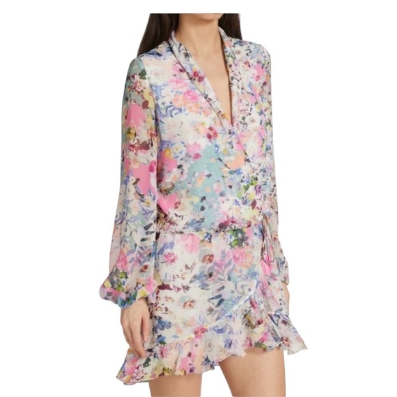 ROCOCO SAND Floral Print Wrap Mini Dress Size XS - Picture 13 of 13